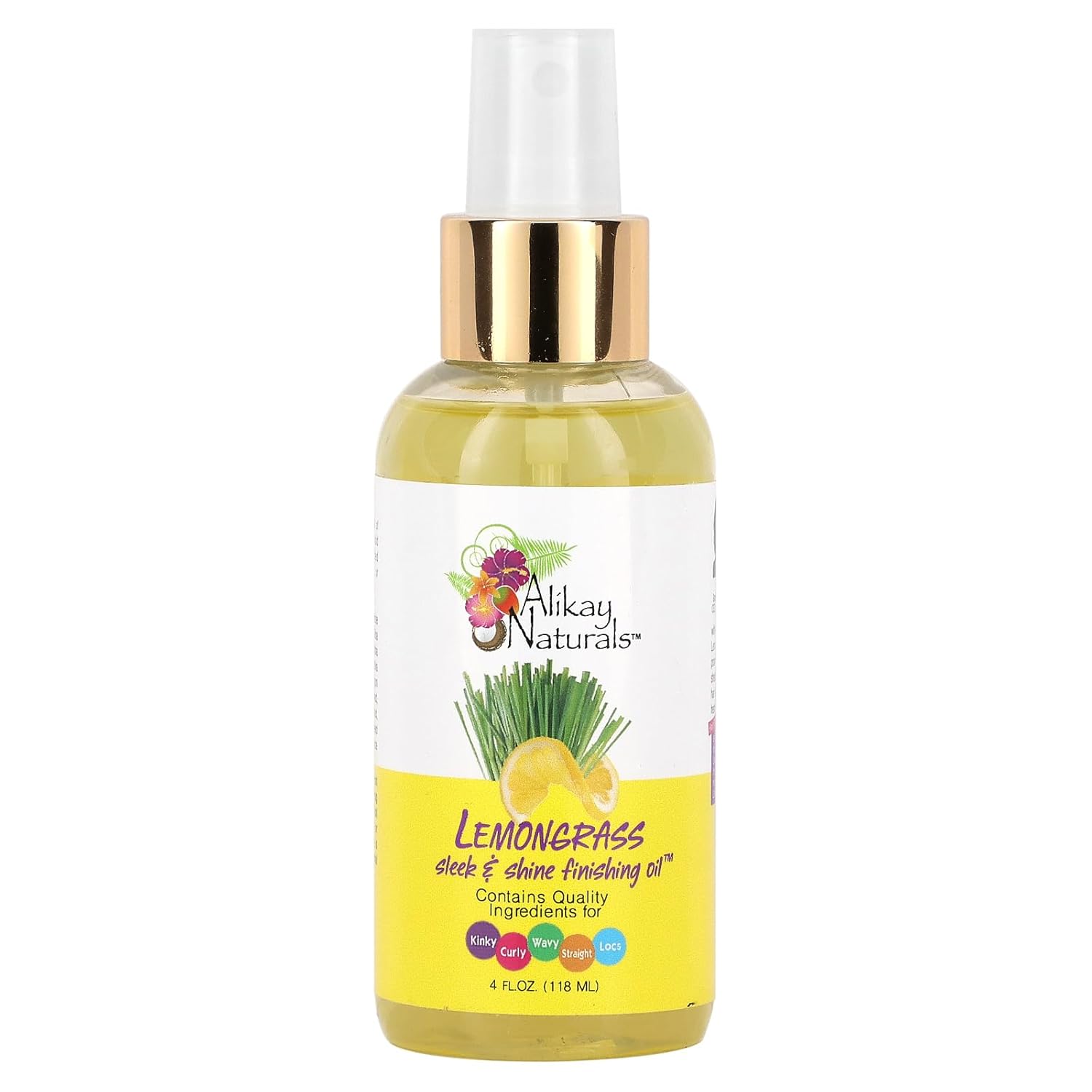 Alikay Naturals Lemongrass Sleek & Shine Finishing Oil 4oz